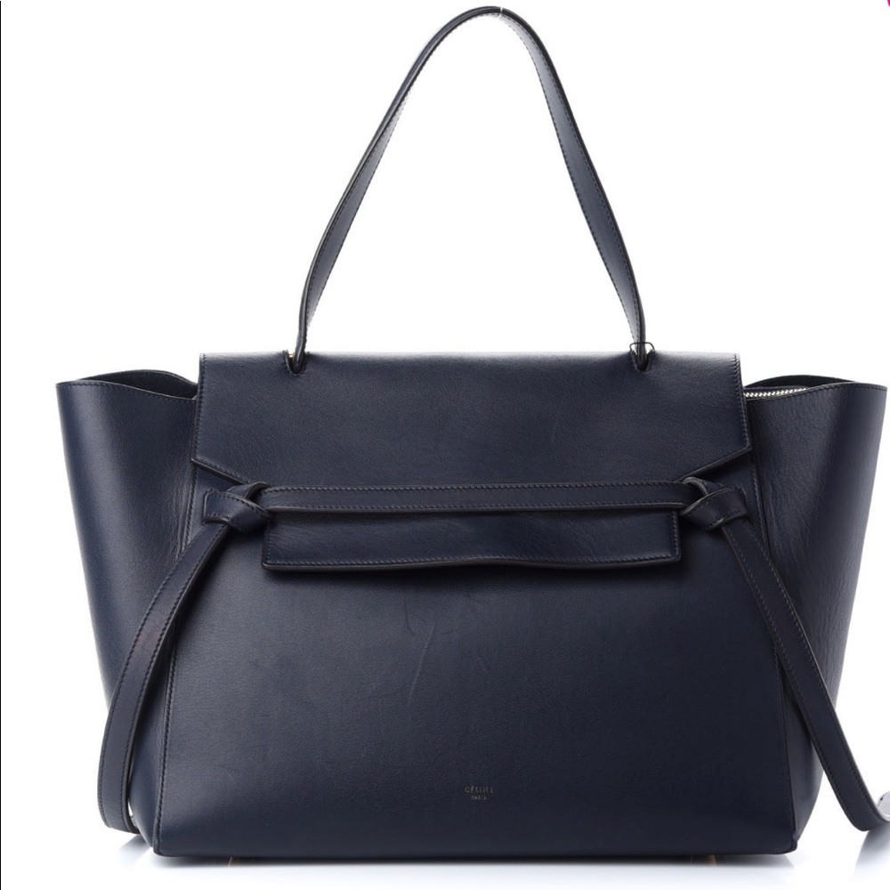 CELINE large belt bag, smooth navy leather, great condition, with dust bag